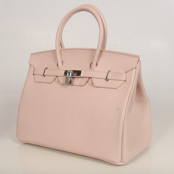 H35PBJSS Hermes Birkin in pelle togo togo 35CM rosa (Argento)